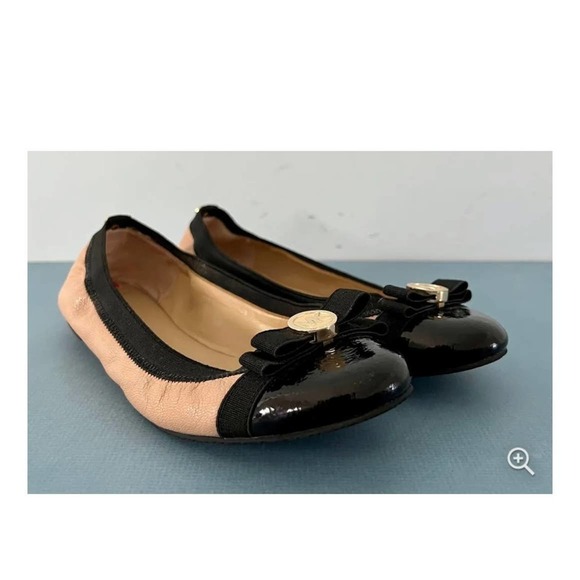 Michael Kors Dixie Nude Leather Bow Ballet Flats patent leather tan SZ 8.5 - Picture 2 of 8